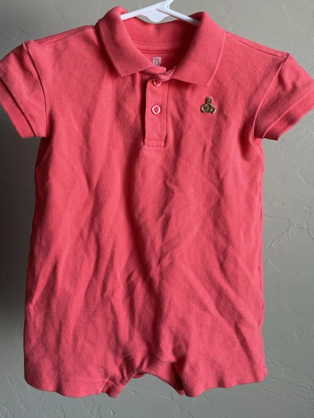 Coral Polo Romper Top - Kids Shirt